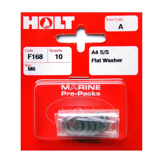 Holt Flat Washers A4 Stainless Steel M6 - F168