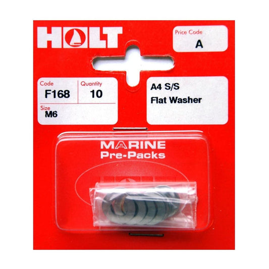 Holt Flat Washers A4 Stainless Steel M6 - F168