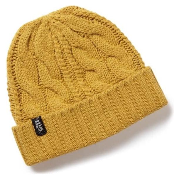 Gill Cable Knit Beanie Hat Ochre