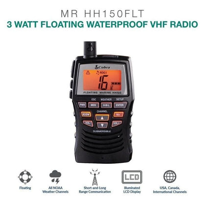 Cobra Marine Floating Handheld VHF Radio HH150 3 Watt