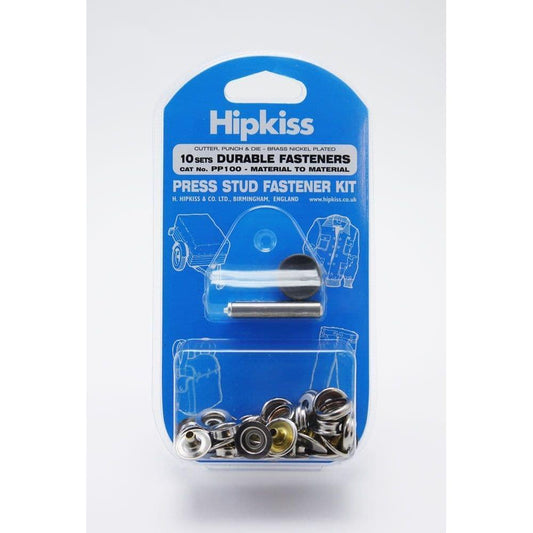 Hipkiss Nickel Plated Press Stud Kits Fabric to Wood