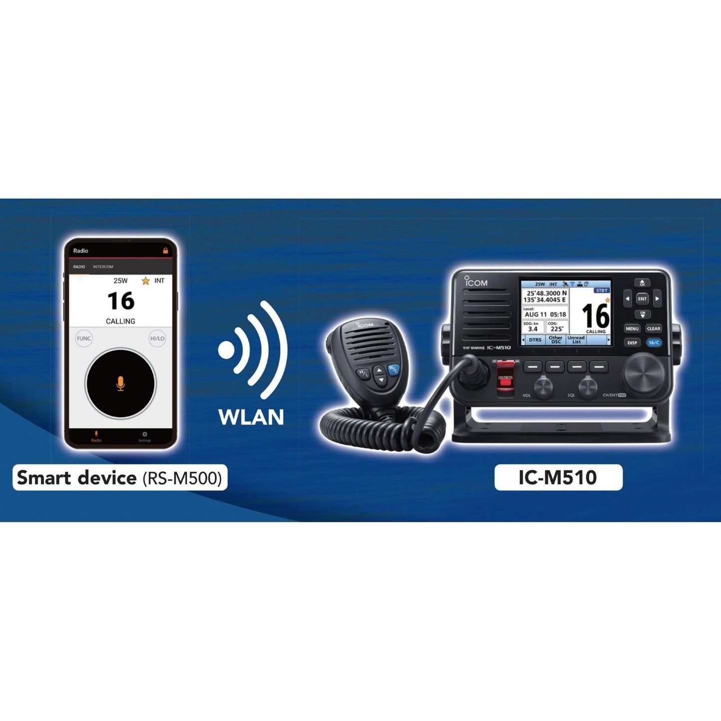 Icom M510E Fixed DSC VHF Lan Transceiver Radio