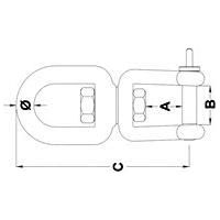 Jaw Swivel Shackle Eye Stainless Steel 6mm