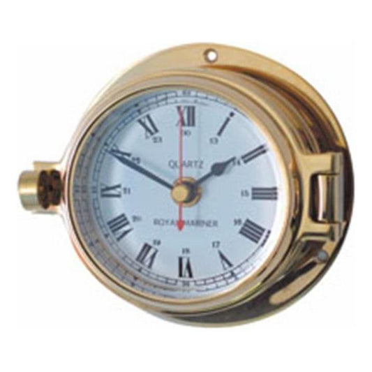 Nautical Classic Brass Clock 117mm O/A (C6221)