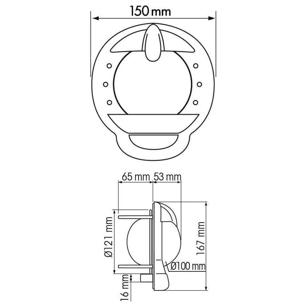 Plastimo 101 Bulhead Mounted Steering Compass White Red 64417