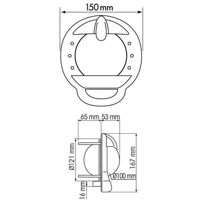 Plastimo 101 Bulhead Mounted Steering Compass White Red 64417