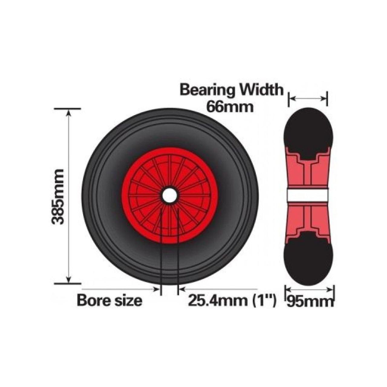 Puncture Proof Dinghy Trolley Wheel 15" Diameter