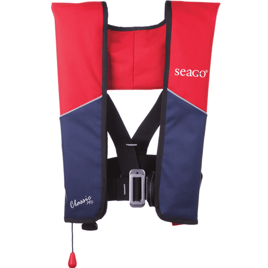 Seago 190N Classic Lifejacket Red/Navy Inc Crutch Strap and bag