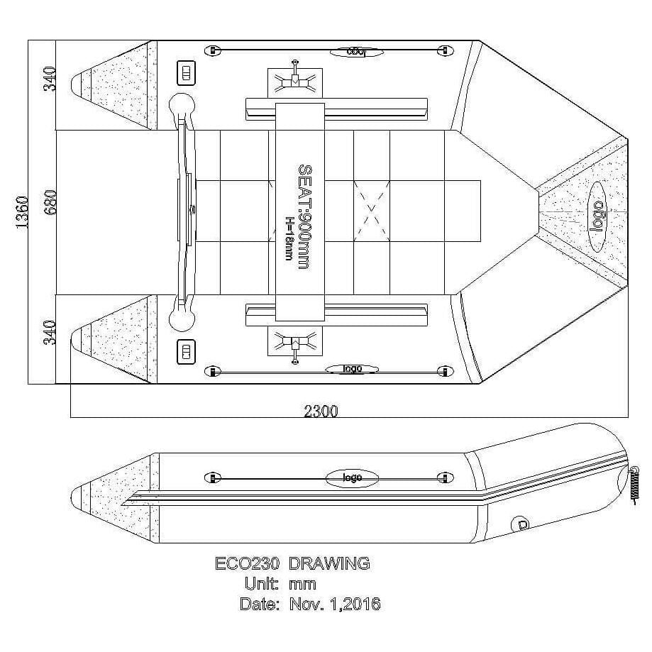 Seago Inflatable Tender Boat 2.6m SL  and 230-SL Lightweight