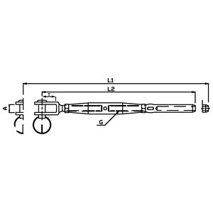 Stainless Steel Rigging Screw Closed Body Fork & Swage Stud included