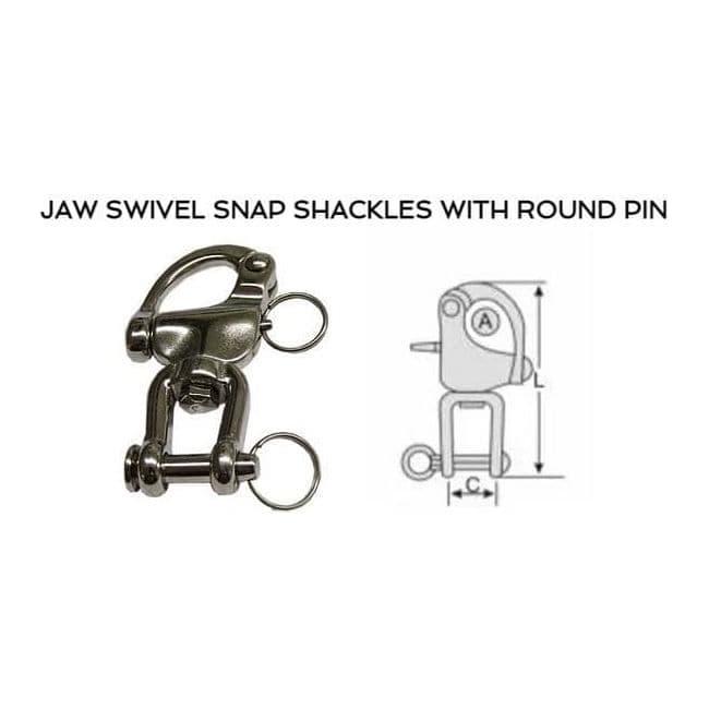 Stainless Steel Swivel Snap Shackle with Fork/Jaw