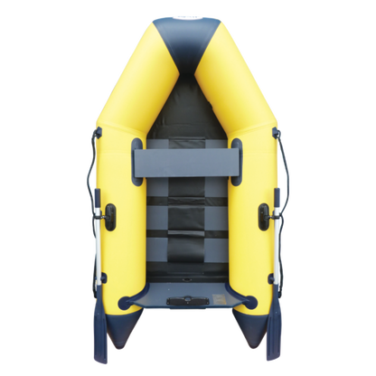 2.50m Yellow WavEco Ultra inflatable boat with a solid transom & slatted Floor CLEARANCE