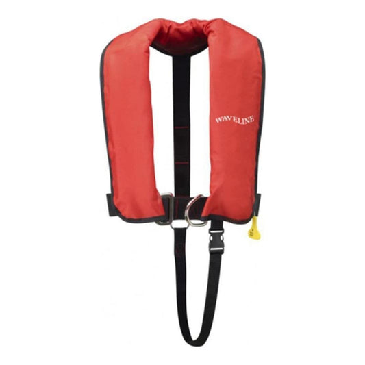 Waveline 165N ISO Red Auto Harness LifeJacket With Crutch Strap.
