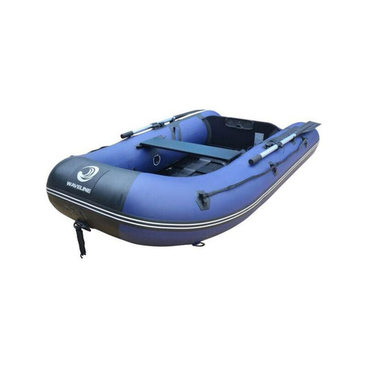 Waveline 2.4m Lightweight Navy Inflatable Dinghy Slatted Floor  - FREE Electric Pump