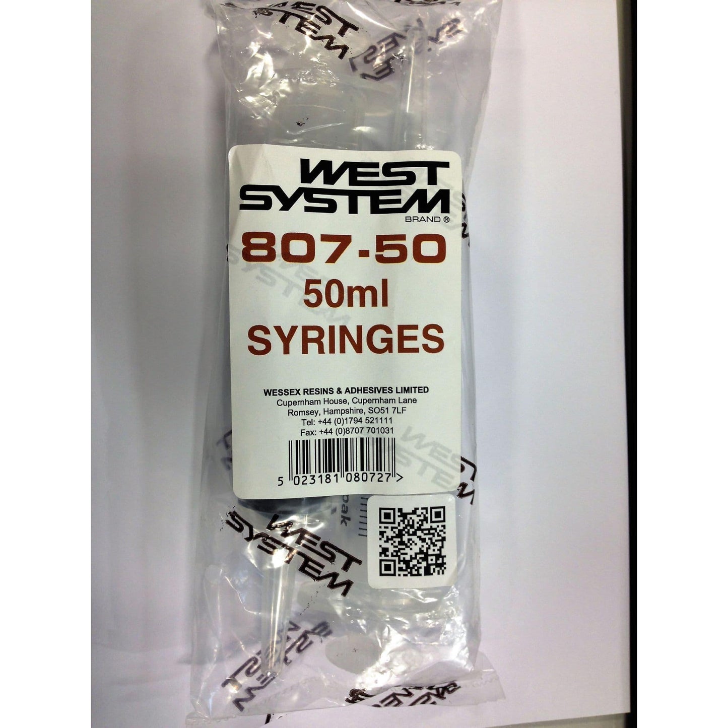 West System 807-50 50ml Syringes Pair