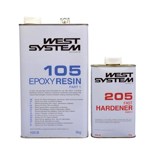 West System Epoxy B Pack 105/205 6kg Ratio 5:1 Wood GRP Bonding