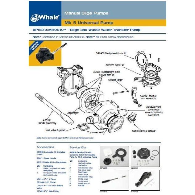 Whale Mk5 Universal Manual Bilge Transfer Pump BP0510