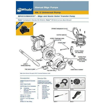 Whale Mk5 Universal Manual Bilge Transfer Pump BP0510