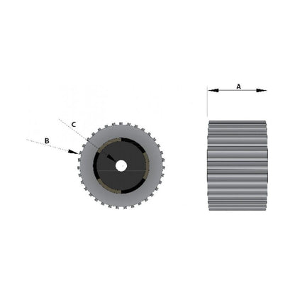 Wobble Ribbed Boat Trailer Roller 120mm v 73mm MP1712